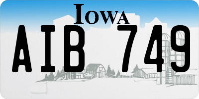 IA license plate AIB749