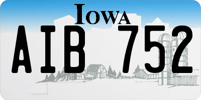 IA license plate AIB752
