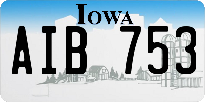 IA license plate AIB753
