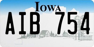 IA license plate AIB754