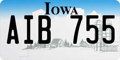 IA license plate AIB755