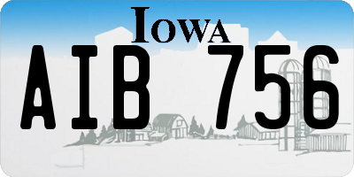IA license plate AIB756