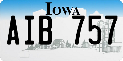 IA license plate AIB757