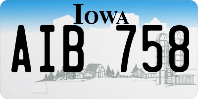 IA license plate AIB758