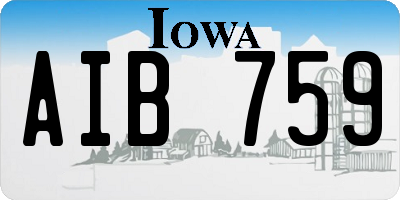 IA license plate AIB759