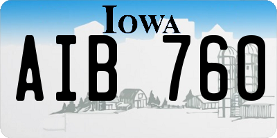 IA license plate AIB760
