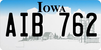 IA license plate AIB762