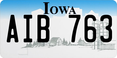 IA license plate AIB763