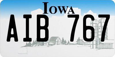 IA license plate AIB767