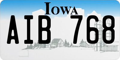 IA license plate AIB768