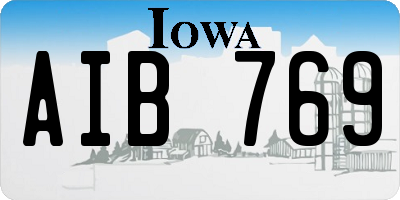 IA license plate AIB769
