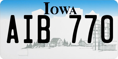 IA license plate AIB770