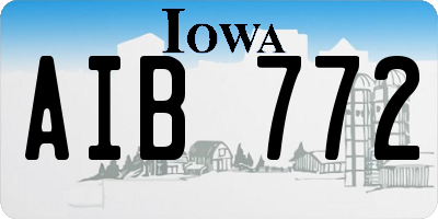 IA license plate AIB772
