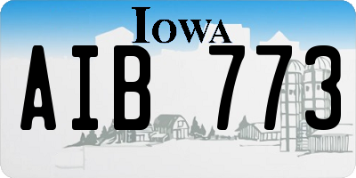 IA license plate AIB773