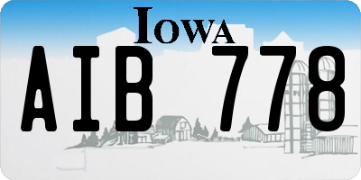 IA license plate AIB778