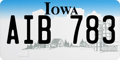 IA license plate AIB783