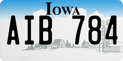 IA license plate AIB784