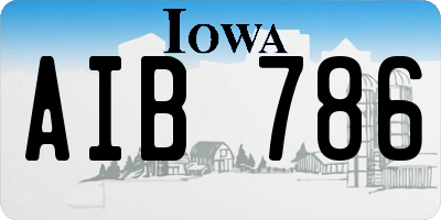 IA license plate AIB786