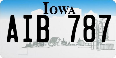 IA license plate AIB787