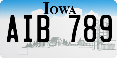 IA license plate AIB789