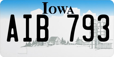 IA license plate AIB793