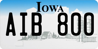 IA license plate AIB800