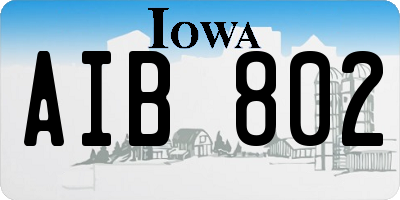 IA license plate AIB802