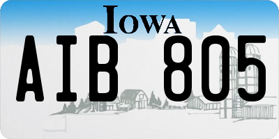 IA license plate AIB805