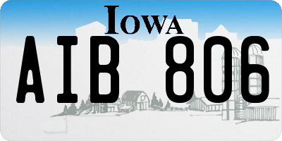 IA license plate AIB806