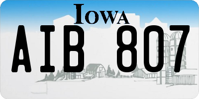 IA license plate AIB807
