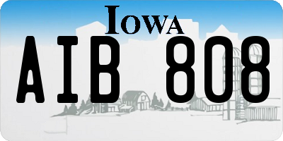 IA license plate AIB808
