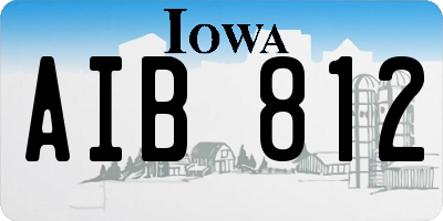 IA license plate AIB812