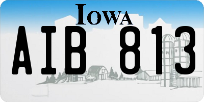 IA license plate AIB813
