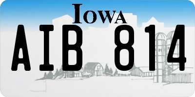 IA license plate AIB814