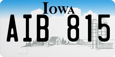 IA license plate AIB815