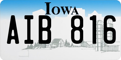 IA license plate AIB816