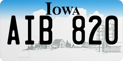 IA license plate AIB820