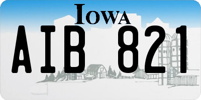 IA license plate AIB821