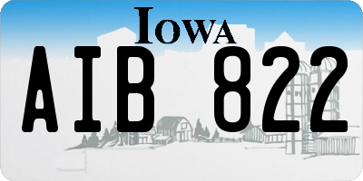 IA license plate AIB822