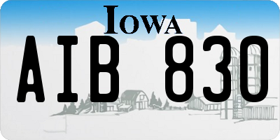 IA license plate AIB830