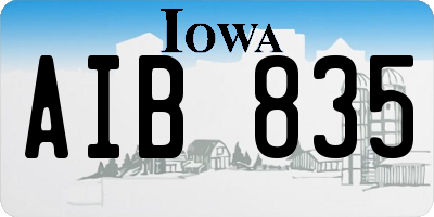 IA license plate AIB835