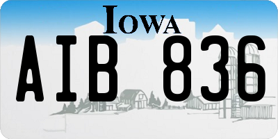 IA license plate AIB836