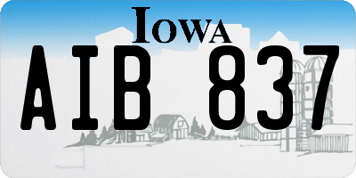 IA license plate AIB837