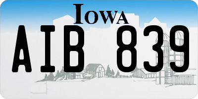 IA license plate AIB839