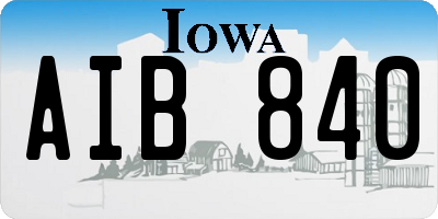 IA license plate AIB840