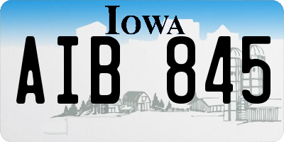 IA license plate AIB845