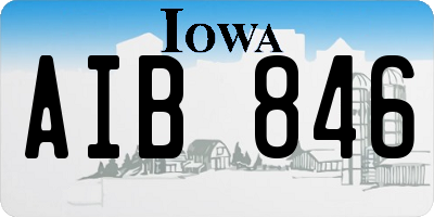 IA license plate AIB846
