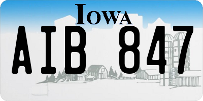IA license plate AIB847