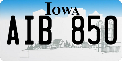 IA license plate AIB850