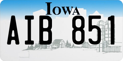 IA license plate AIB851